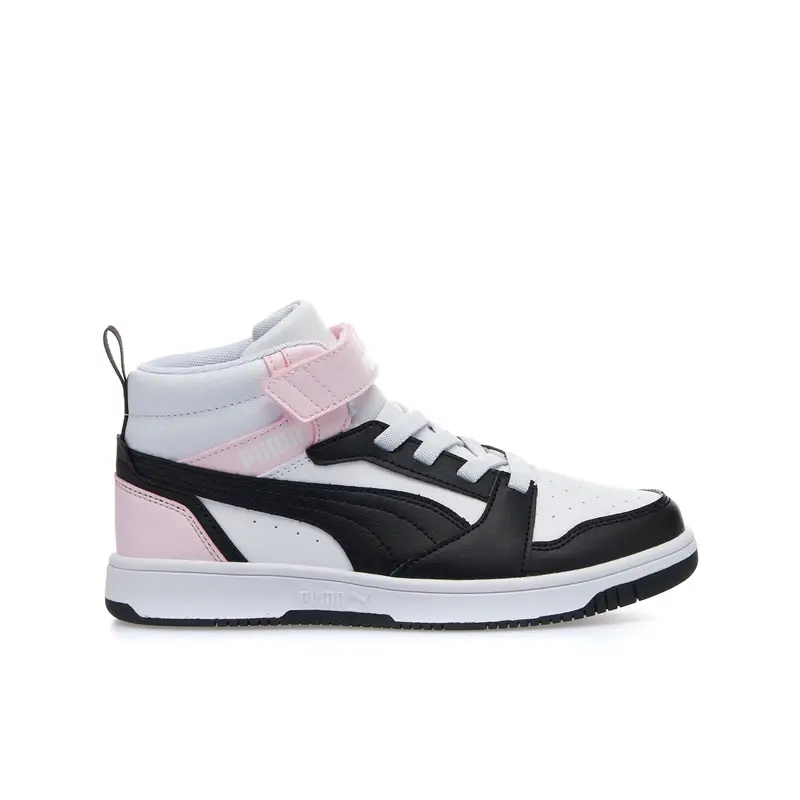 PUMA Sneakers basket bambina nere e rosa Rebound V6 Mid