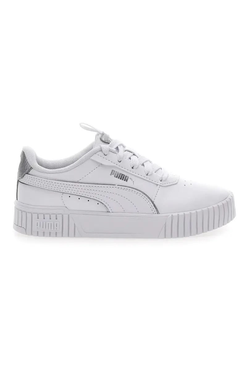 Sneakers Bianche e Argento Platform Puma Carina 2.0 Pop Up Mtllcs Ps [ND]