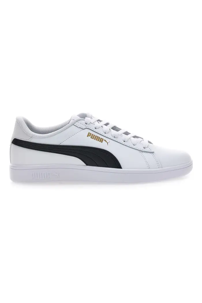 PUMA Sneakers bianche in pelle con logo nero Smash 3 0 L [BIANCO]