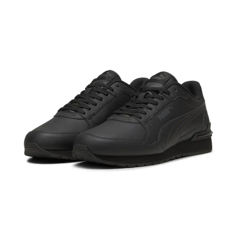 Sneakers ST Runner v4 in pelle unisex PUMA Black Shadow Gray | Puma Nero