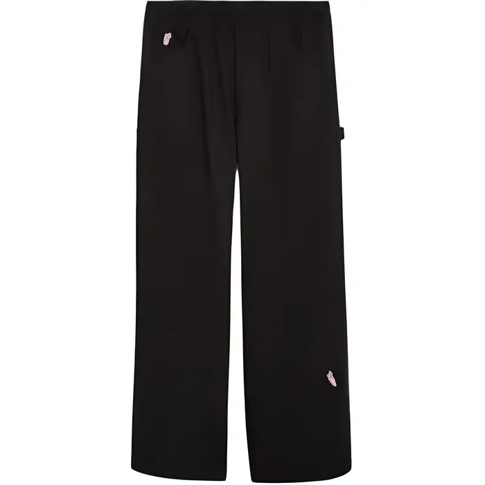 X Carrots Collaborazione X Carrots SS24 Logo del Brand Moda Larghi Abbigliamento da Lavoro Pantaloni Casual Pantaloni da Uomo Nero 627448-01 L
