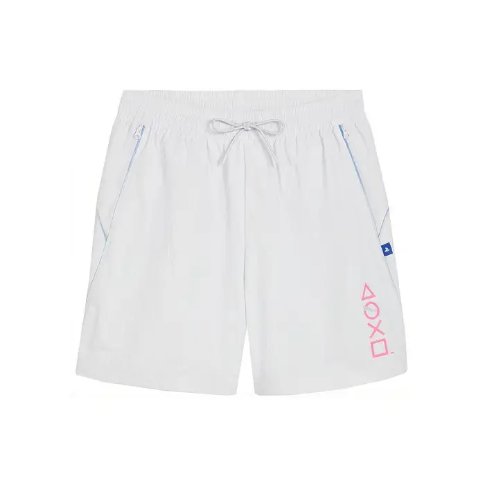 Puma X Playstation Collaborazione SS24 Logo del Marchio Stampato Moda Casual Pantaloncini Pantaloncini Uomo Nebbia-Argento 624703