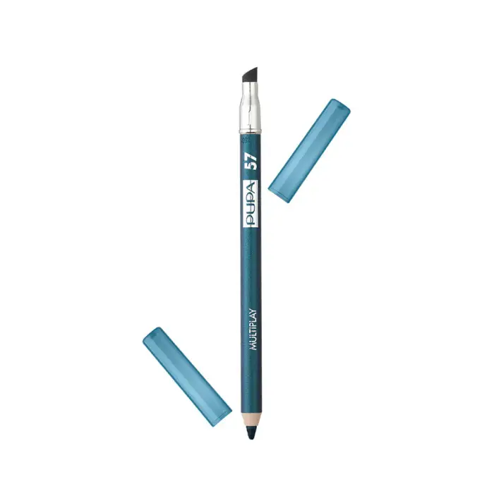 Pupa Multiplay, Doppia Punta, Ombretto e Eyeliner Kajal 2-in-1 57, Petrol Blue, 1,2 g