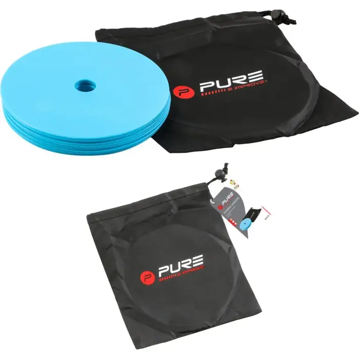 Pure2Improve Set di 10 marcatori di allenamento piatti Bleu