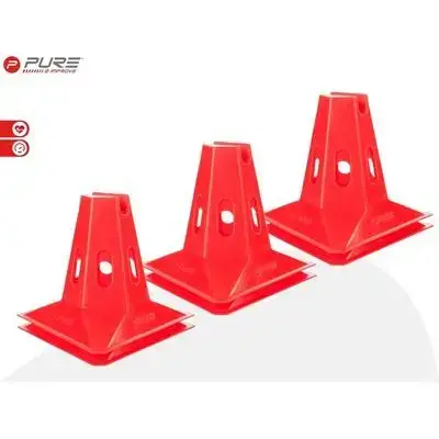Pure2Improve Set di 6 coni triangolari Rouge