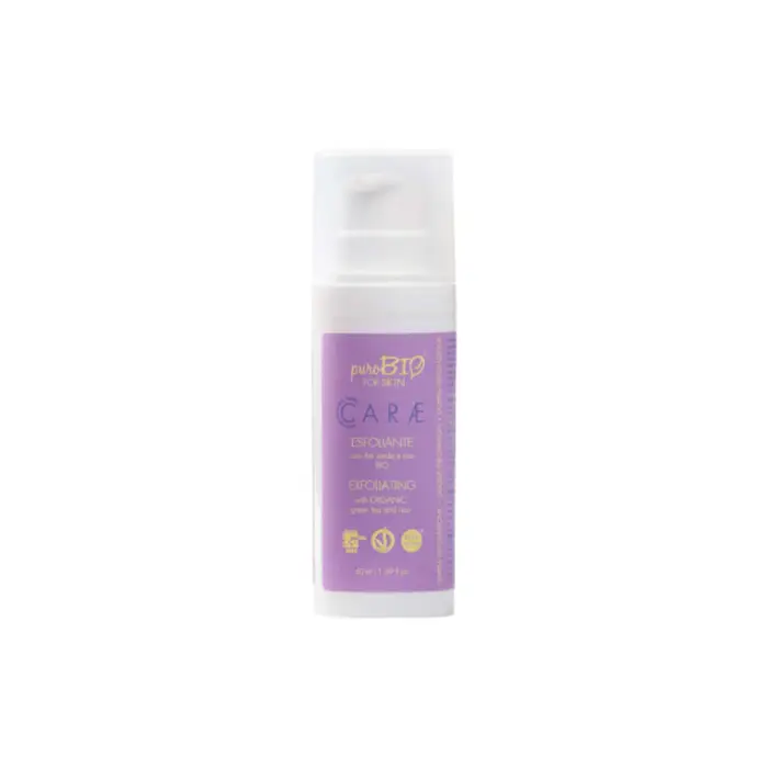 PuroBio CARÆ Esfoliante Viso con Tè Verde e Riso Bio 50 ml - Scrub