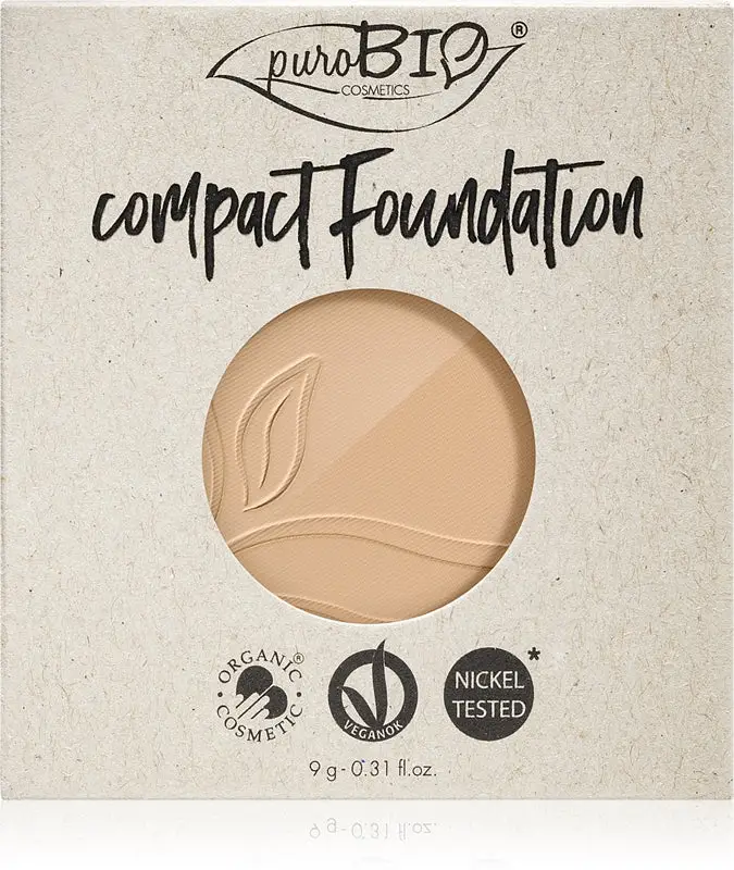 PuroBio Cosmetics fondotinta compatto in polvere - ricarica SPF 10 colore 02 9 g