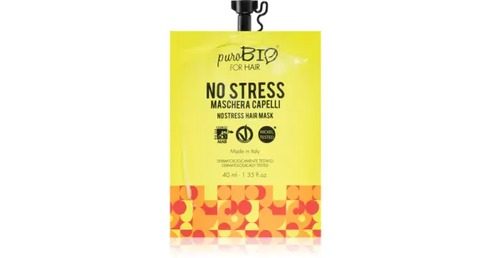 PuroBio Cosmetics No Stress maschera rivitalizzante per capelli 40 ml
