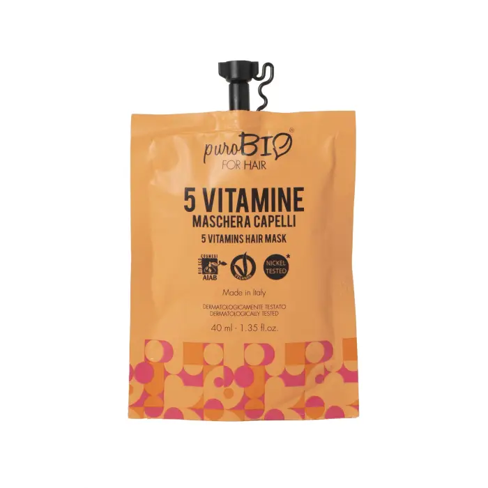 puroBIO for Hair Maschera alle 5 Vitamine 40ml - Maschera Illuminante Capelli