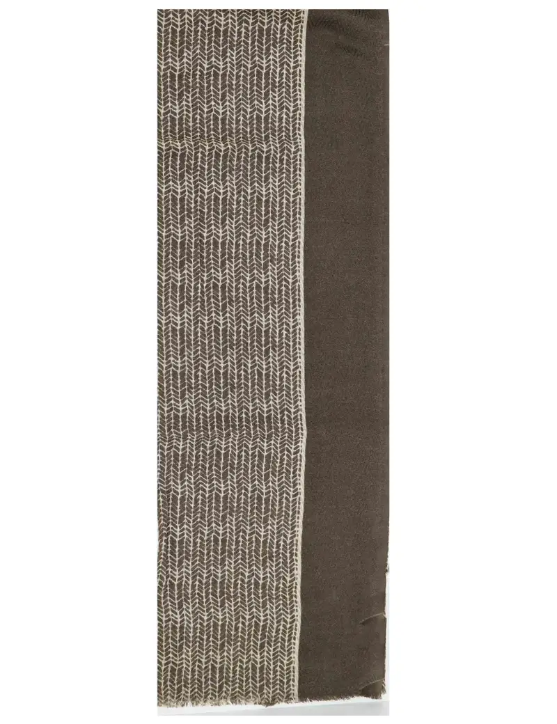 Pyaar Sciarpe in lana taupe stampata Donna 61260003 0011