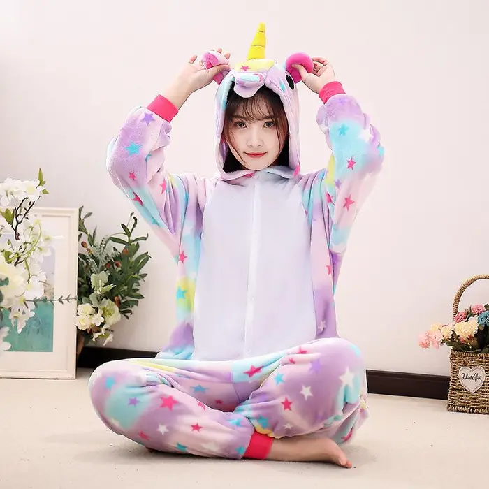 PYJYP Cosplay Kigurumi Animal Cosplay Tuta con cappuccio Pigiama Uomo Donna Manica lunga Inverno Caldo Pagliaccetto Indumenti da notte