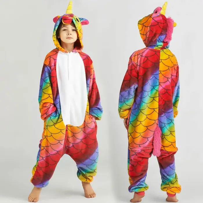 PYJYP Cosplay Pigiama Kigurumi per bambini con unicorno per bambini, traversine per cartoni animati con animali, costume per bambini, per