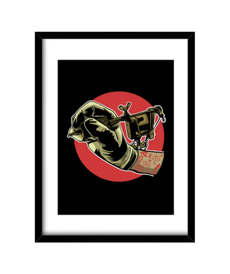 tostadora.it Quadro con cornice verticale tattoo o machine