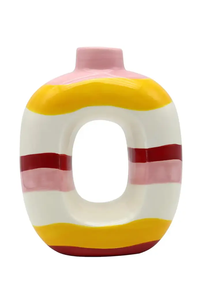 vaso decorativo in dolomite 18 x 8,5 x 22 cm Multicolore