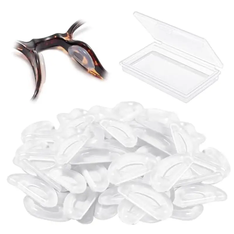 Quelcc 20 Paia Naselli per Silicone, Nasello Antiscivolo Comodi per d'Aria, Naselli per Occhiali Silicone Adesivi Trasparenti, Nasello