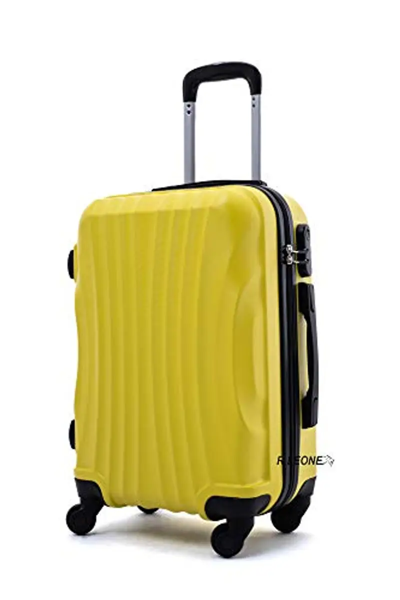 R.Leone Ryanair 55x40x20cm Valigia Trolley Bagaglio a mano Rigido Ultraleggero in ABS 4 Ruote smontabile Rimovibili