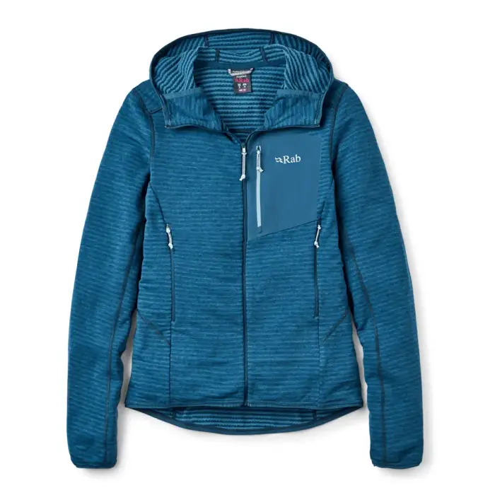 Felpa con zip e cappuccio donna Rab Ascendor Light Bleu