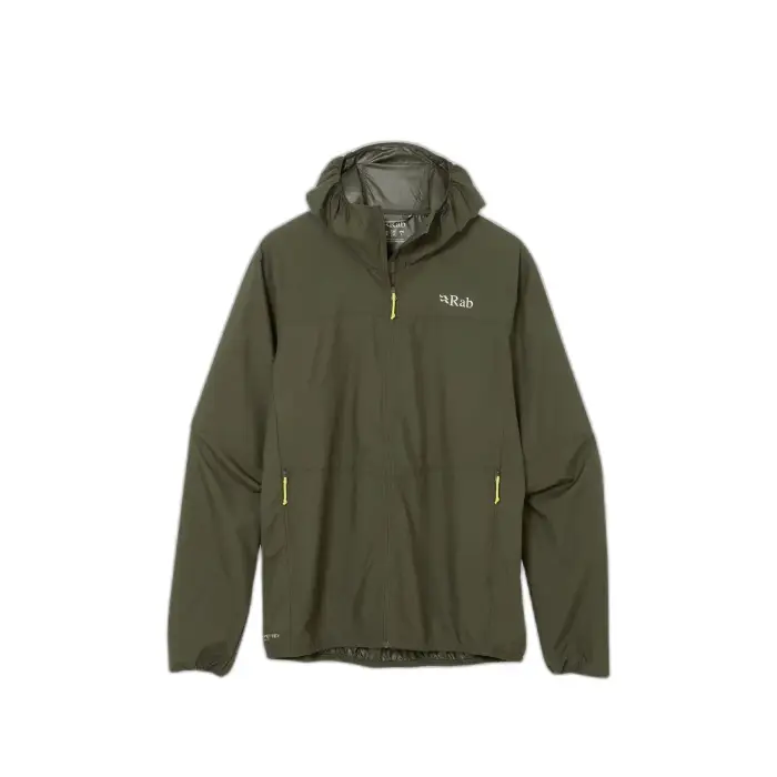 Rab Impermeabile con cappuccio Windgather Vert