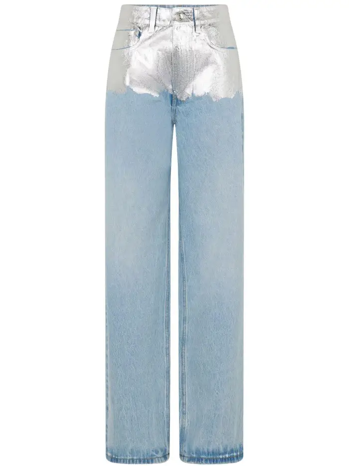 RABANNE Jeans denim/argento