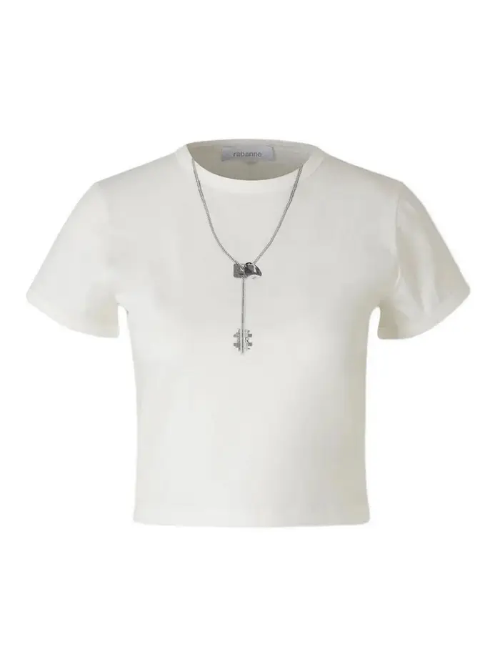 Rabanne T Shirt Stampa Chiave Bianco