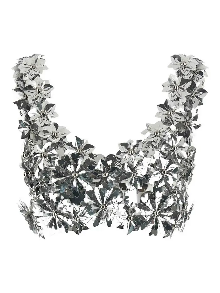 Rabanne Top a bralette Argento