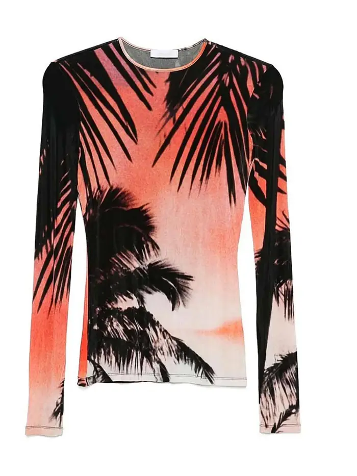 Rabanne Top alto a maniche lunghe Multicolore