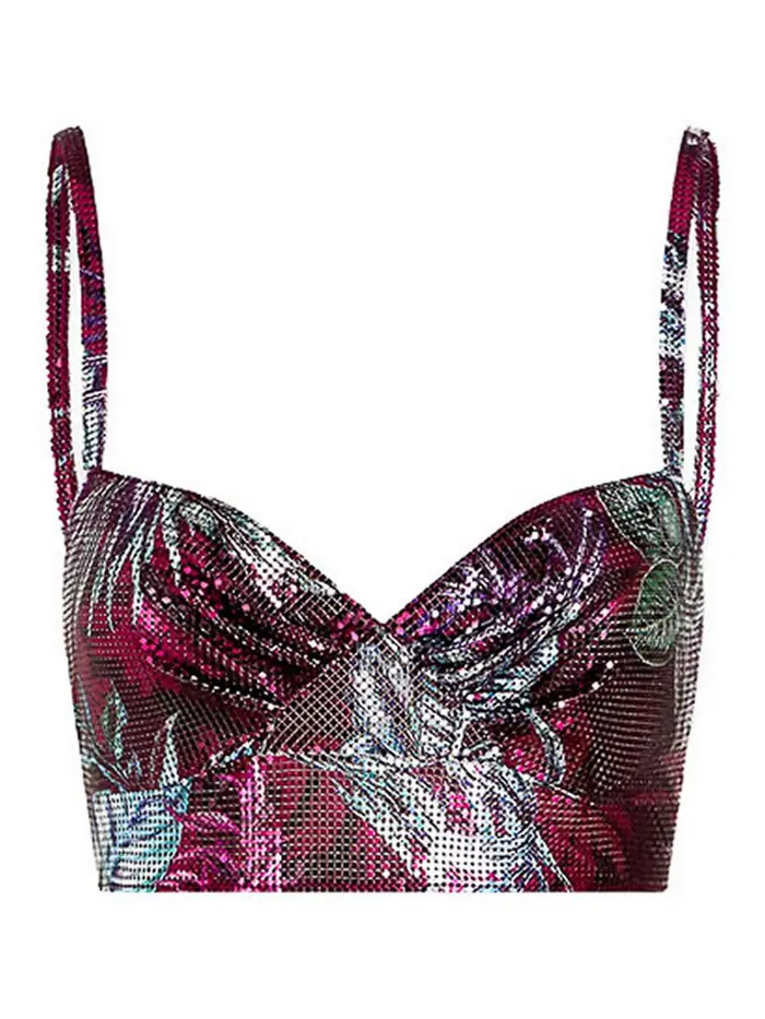 Rabanne Top corto alto Multicolore