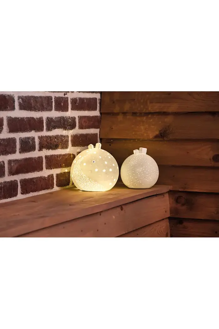 decorazione LED natalizia in porcellana Bianco miniatura 3