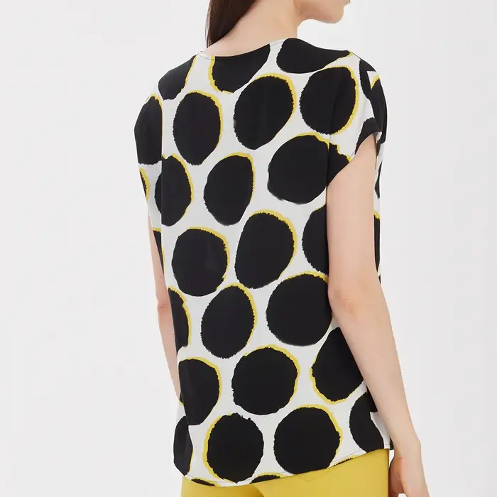 Ragno Blusa da donna dc85sx in twill di viscosa fantasia nero miniatura 4