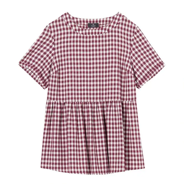 Ragno Camicia mezza manica fantasia quadretto dc97s7 donna fantasia blu