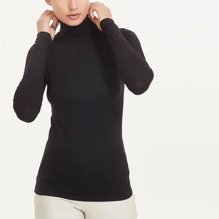 Maglia dolcevita ecoviscosa winter d794ak donna ragno nero