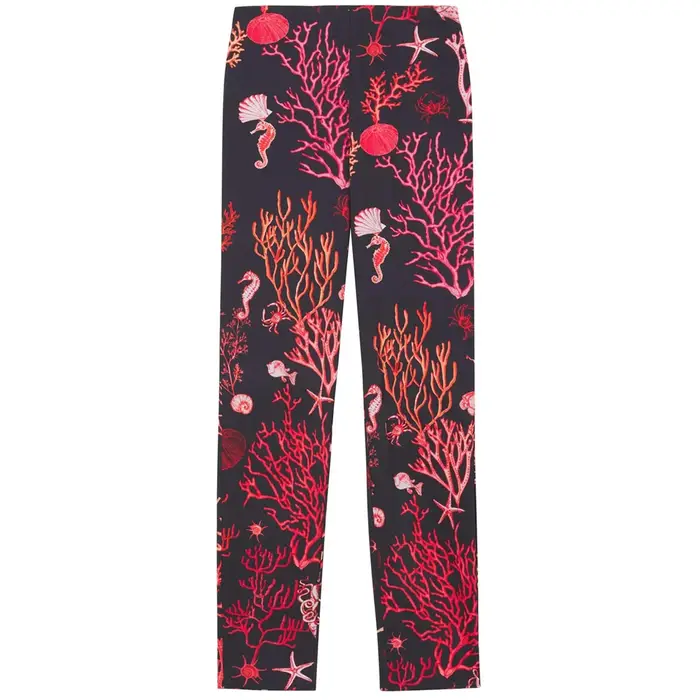 Ragno Pantalone capri fantasia corallo dd36py donna fantasia blu