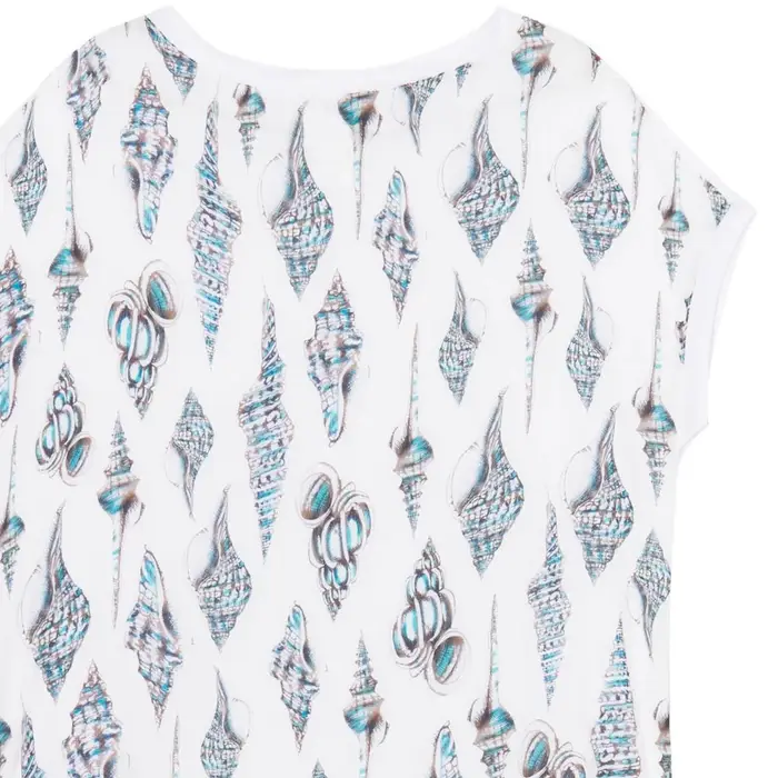 Ragno T-shirt kimono dd24tx fantasia conchiglie donna fantasia bianco miniatura 3