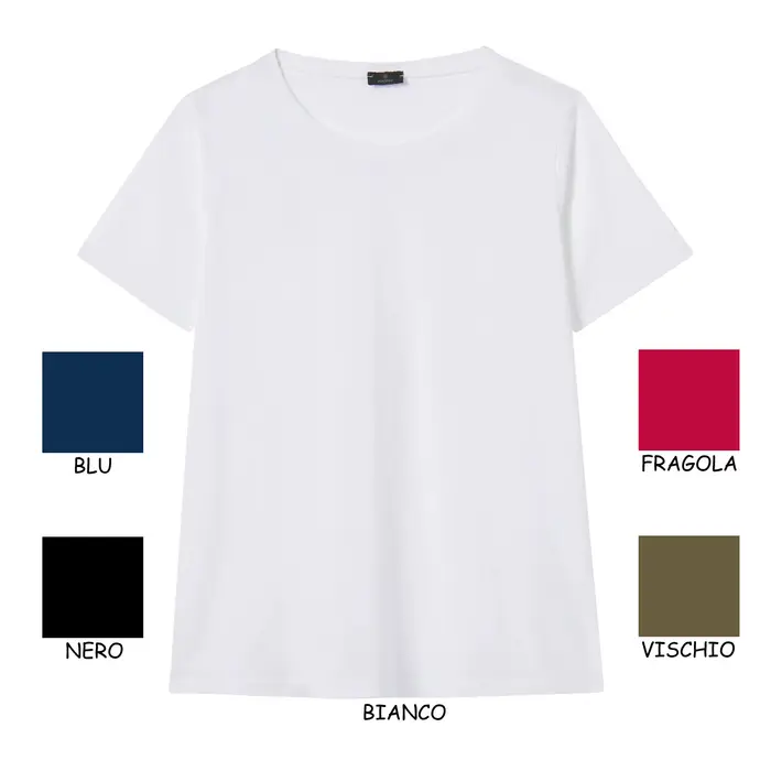 Ragno T-shirt manica corta tinta unita dd42t7 donna blue miniatura 5