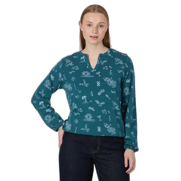 Camicetta donna a maniche lunghe Ragwear Santica Print Vert