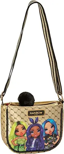 Franco Cosimo Panini RAINBOW HIGH - Borsetta Bambina con Chiusura a Zip e Morbidi Pon Pon in Peluche, Ideale come Regali Natale per Bambine