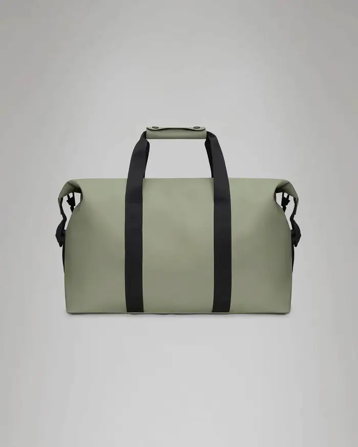 Borsa Rains Weekend Bag tortora in tessuto impermeabile effetto gommato con tracolla removibile