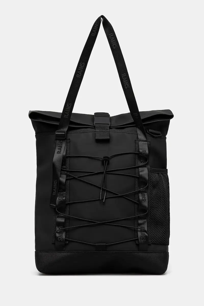 Rains borsa Trail Rolltop Tote Bag W3 colore nero 13390