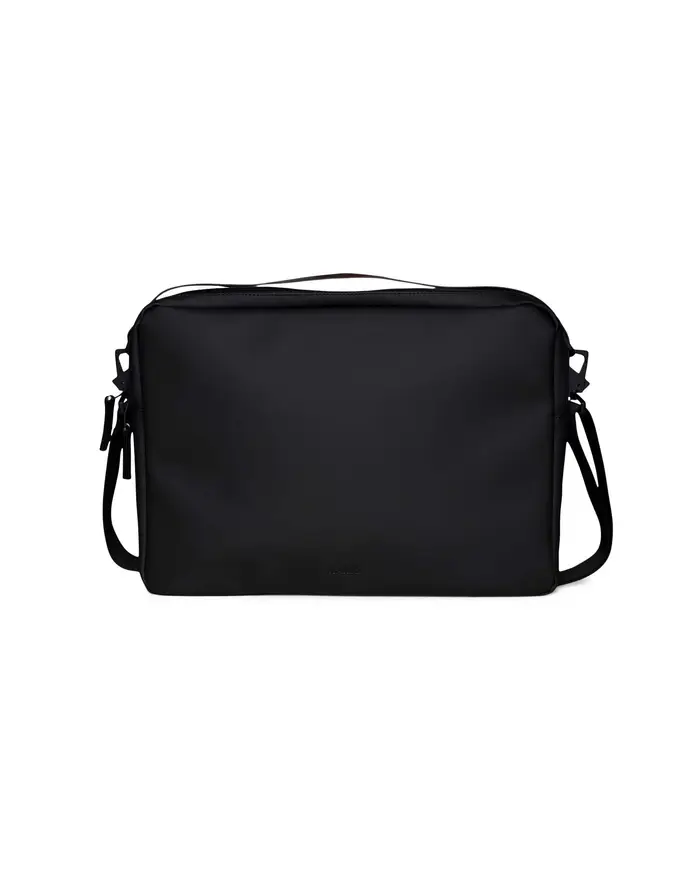 Laptop bag Rains nera in tessuto tecnico impermeabile effetto gommato