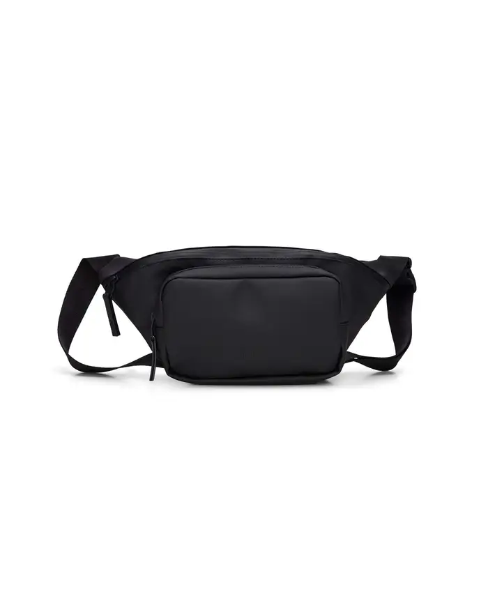 Marsupio Bum Bag Rains nero in tessuto tecnico impermeabile effetto gommato