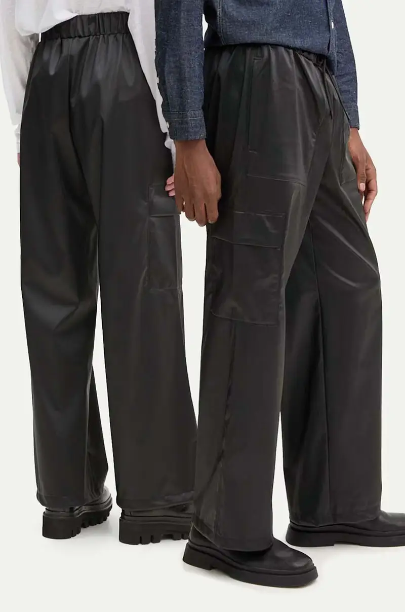 Rains pantaloni Cargo Rain Pants Wide W3 colore nero 18990