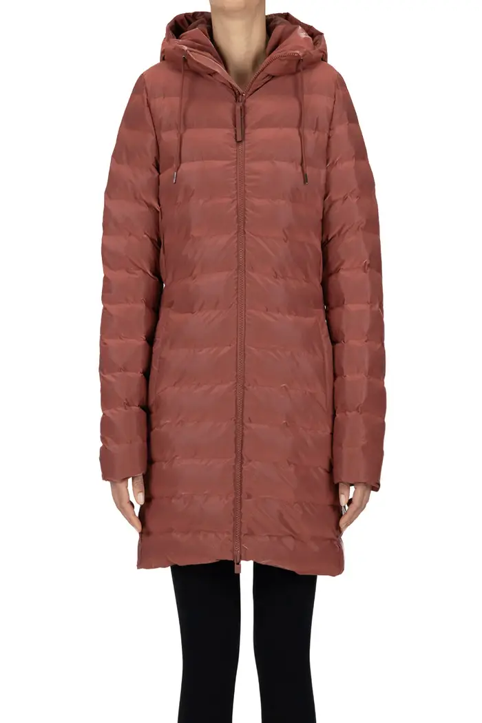 Rains Piumino trapuntato Lohja Long Rosso mattone