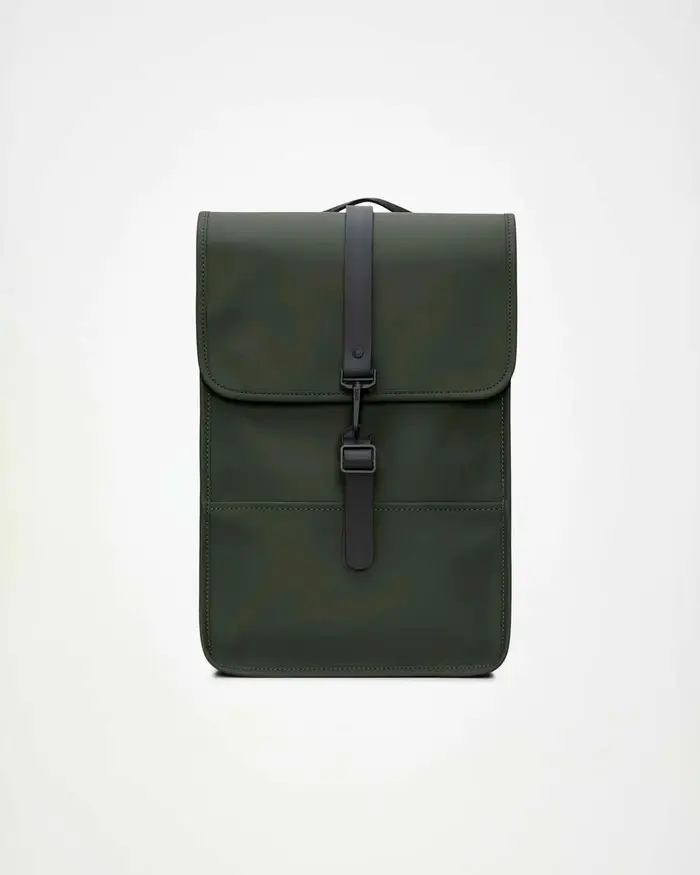 Rains Puffed Backpack Mini verde militare in tessuto impermeabile