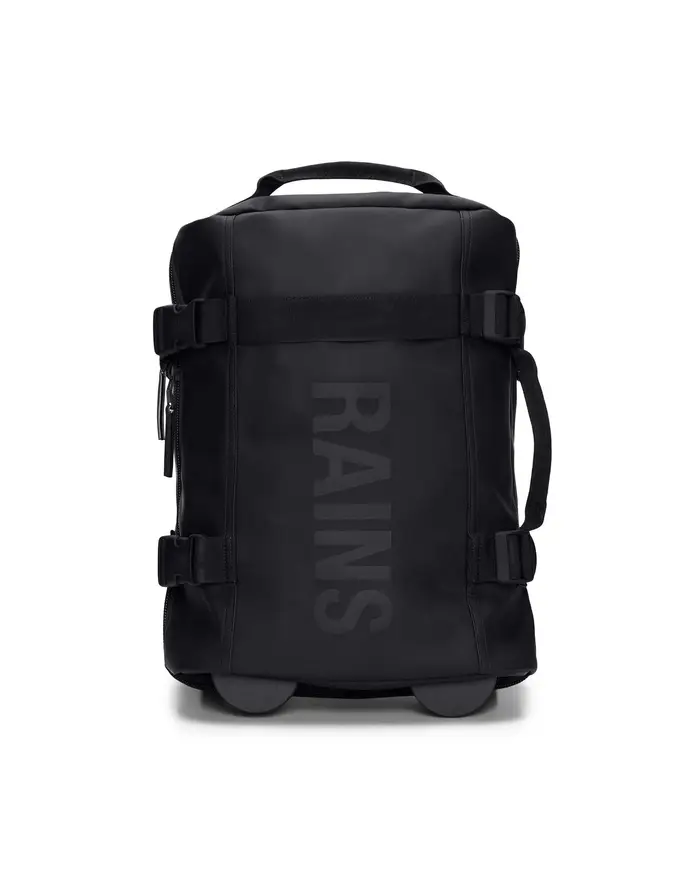 Texel Cabin Bag Mini Rains nero in tessuto impermeabile effetto gommato