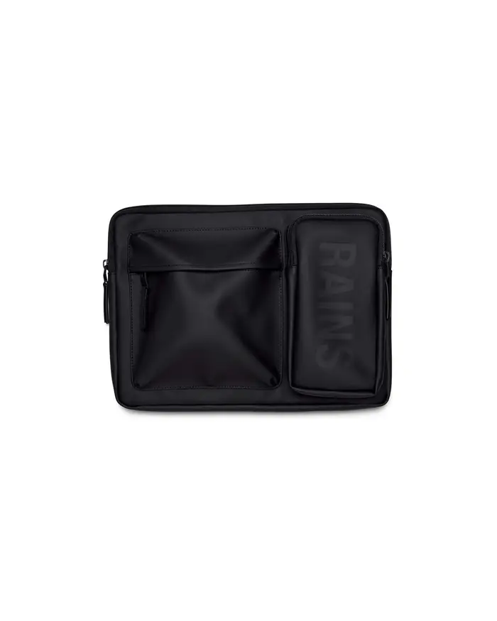 Texel Laptop Case Rains nero in tessuto impermeabile effetto gommato