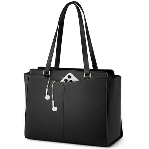RAINSMORE Borsa Donna Grande Borsa Università Impermeabile Shopper Tote Pelle PU Borse da Lavoro con 14 Pollici Laptop