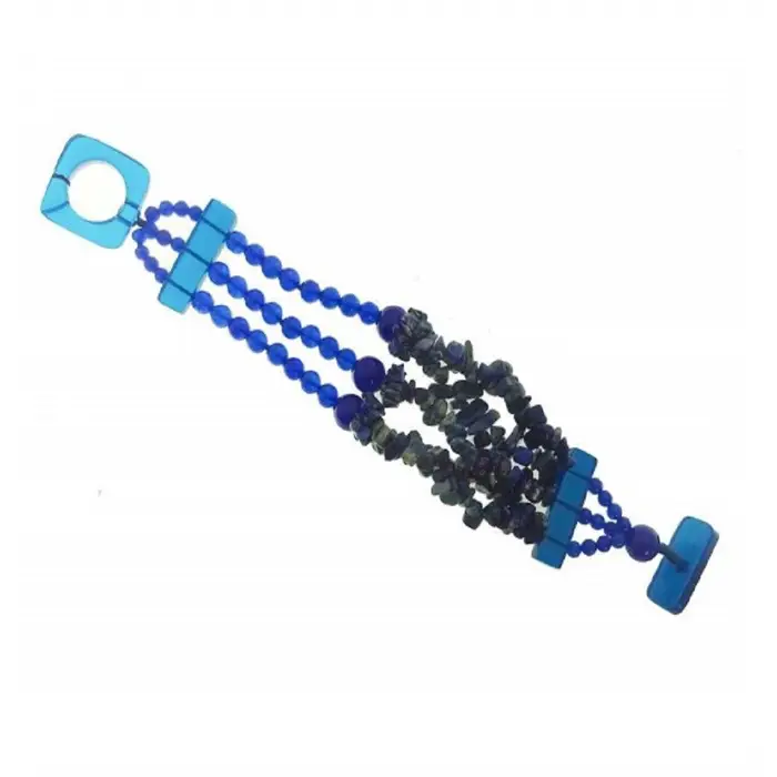 RAJOLA Bracciale In Oro Con Giada Blu