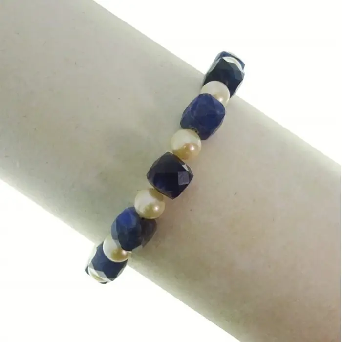 RAJOLA Bracciale In Oro Con Perle Bianche E Sodalite Mop