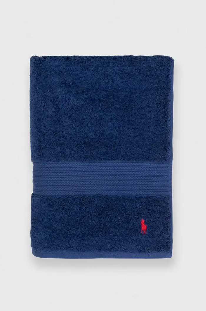 Ralph Lauren asciugamano grande in cotone Bath Sheet Player Blu navy