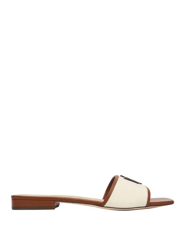 ciabatte ralph lauren everley da donna - avorio marrone